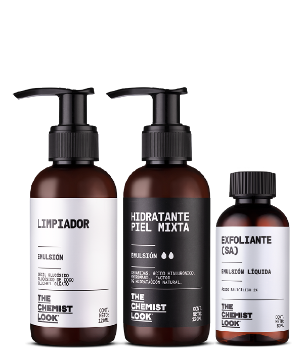 limpiador 120 mL emulsion hidratante piel mixta 120 mL y exfoliante acido salicilico 60 mL