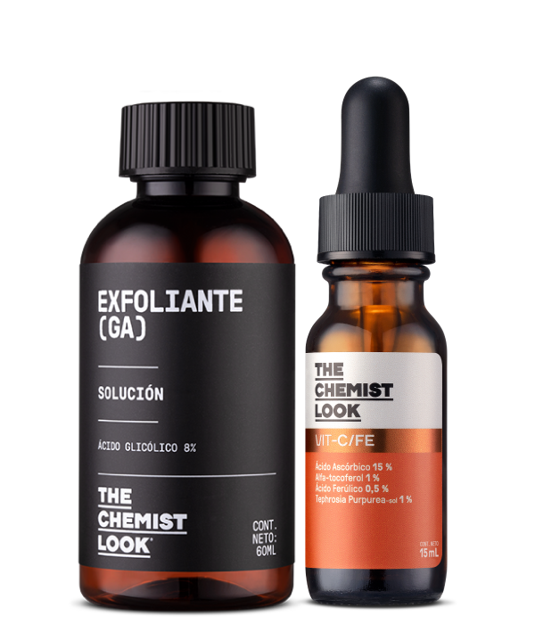 exfoliante acido glicolico 60 mL y serum vitamina c 15 mL