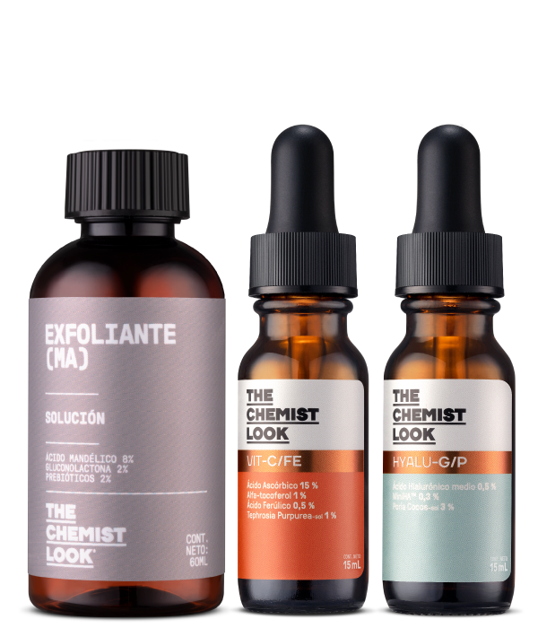 exfoliante acido mandelico 60 mL serum acido hialuronico 15 mL y serum vitamina c 15 mL